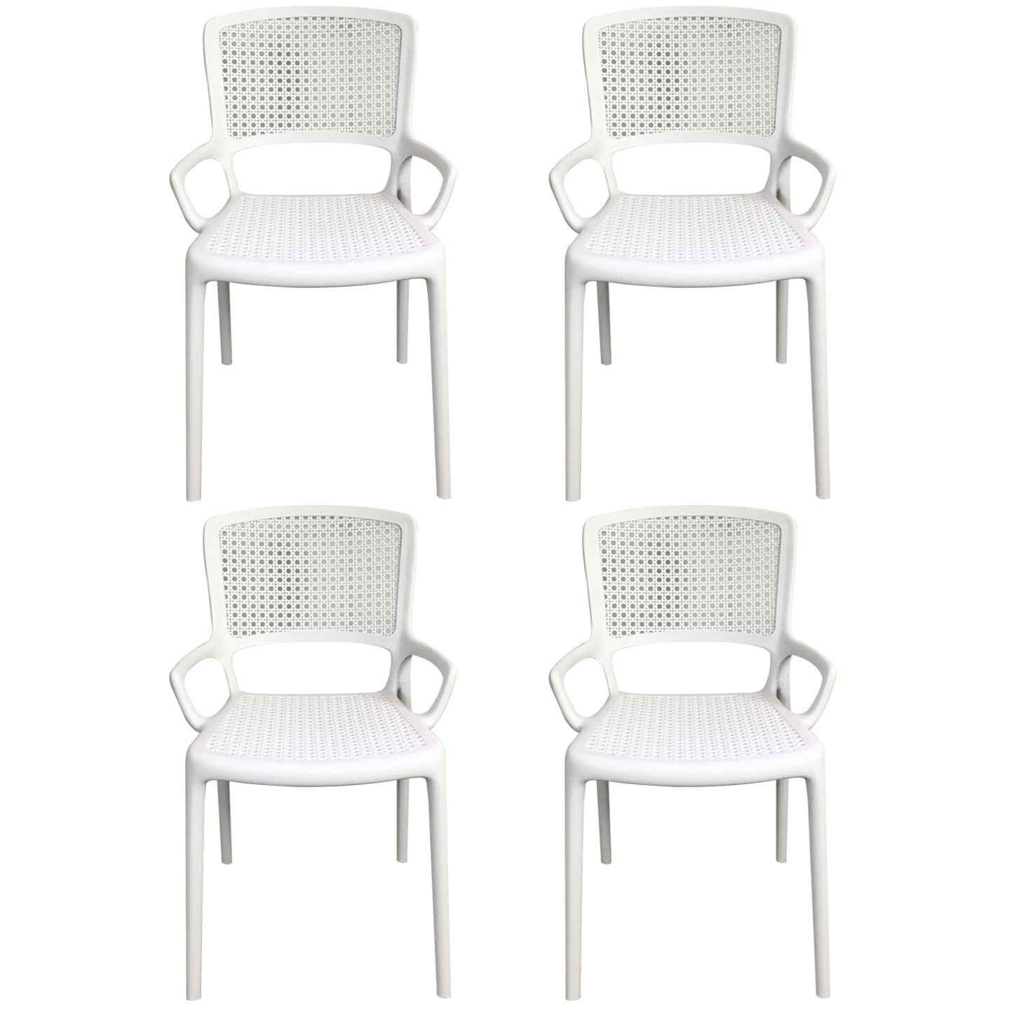 Contemporary Home Arm Chair Stackable Open Back Plastic Dining Room Chair