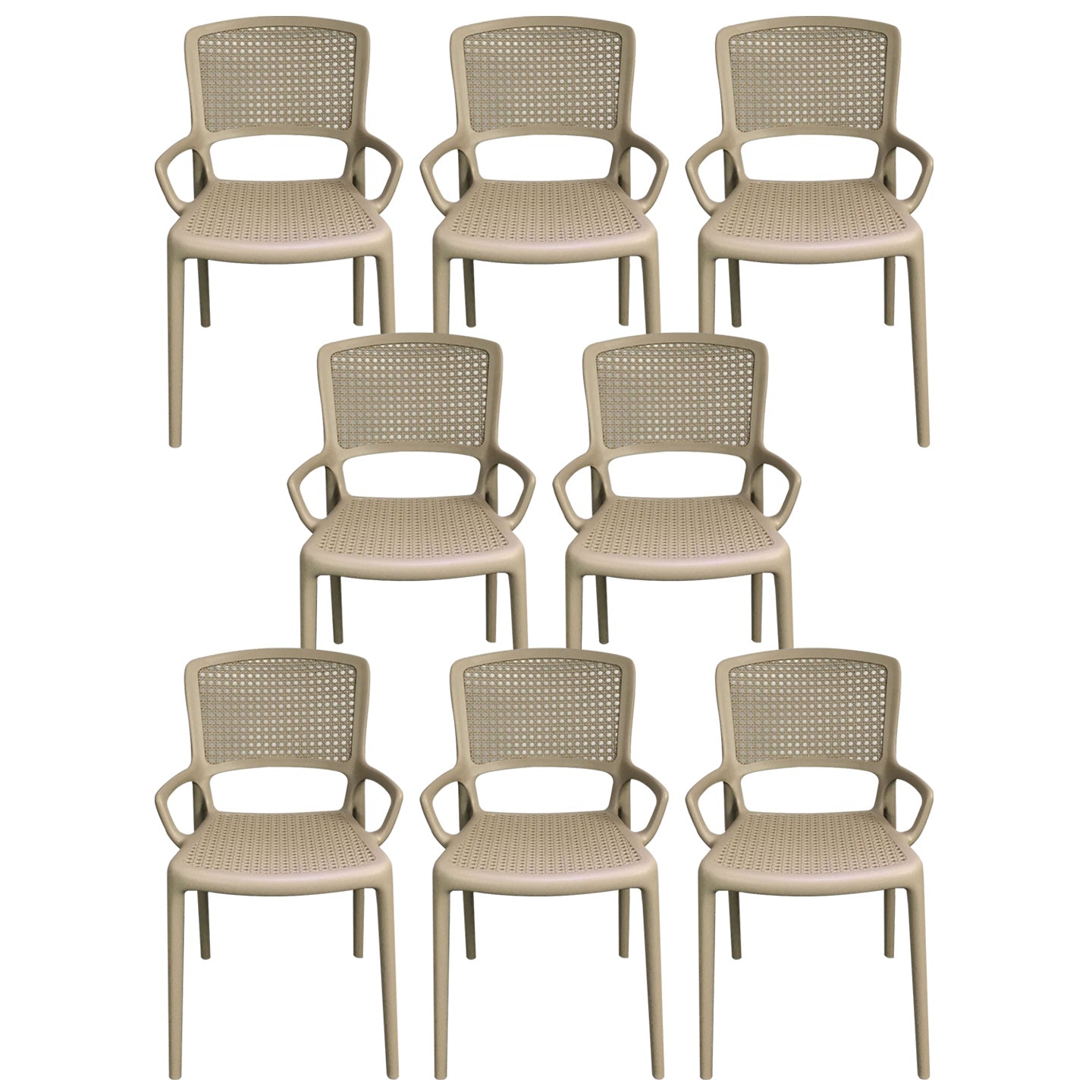 Contemporary Home Arm Chair Stackable Open Back Plastic Dining Room Chair