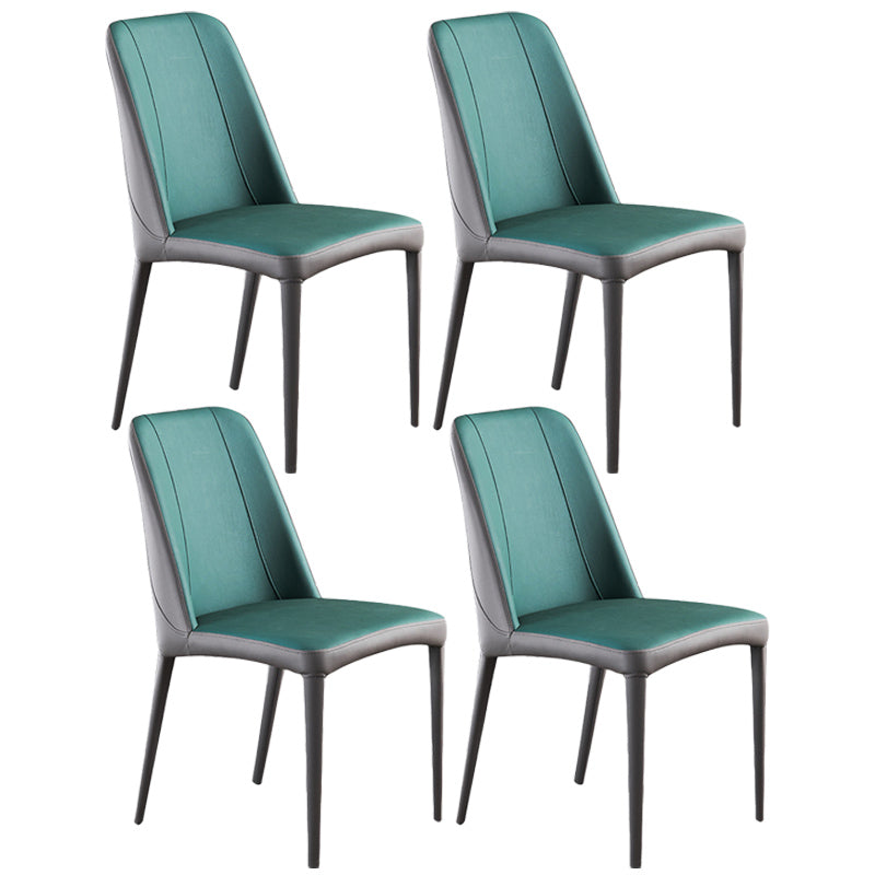 Contemporary Metal Dining Room Chairs Armless Parsons Chair for Home Use
