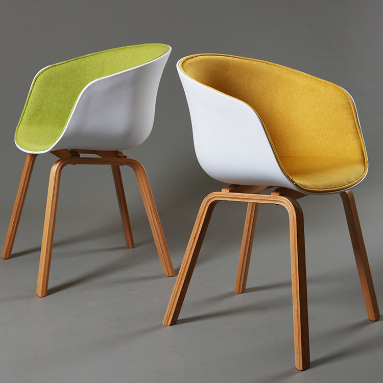 Contemporary Style Dining Room Chairs Kitchen Arm Chair with Wooden Legs