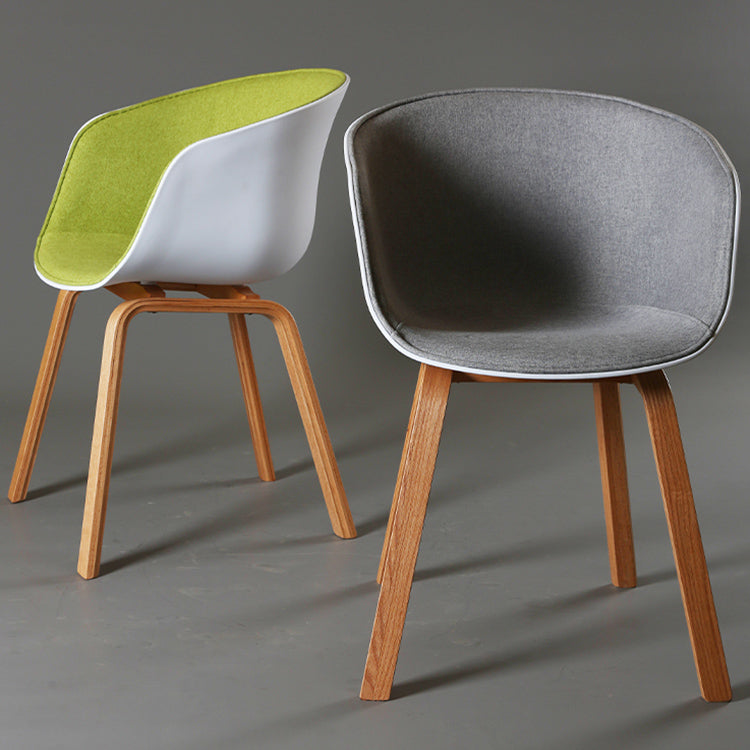 Contemporary Style Dining Room Chairs Kitchen Arm Chair with Wooden Legs