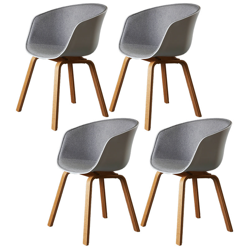Contemporary Style Dining Room Chairs Kitchen Arm Chair with Wooden Legs