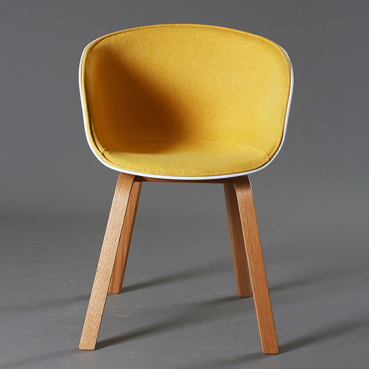 Contemporary Style Dining Room Chairs Kitchen Arm Chair with Wooden Legs