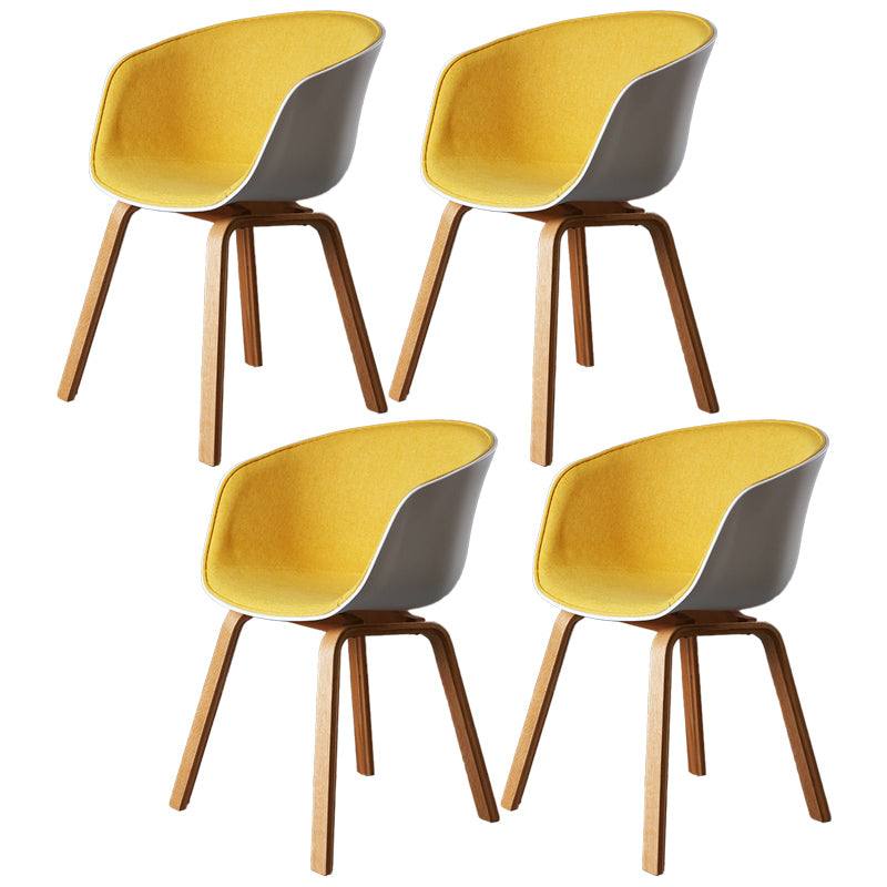 Contemporary Style Dining Room Chairs Kitchen Arm Chair with Wooden Legs