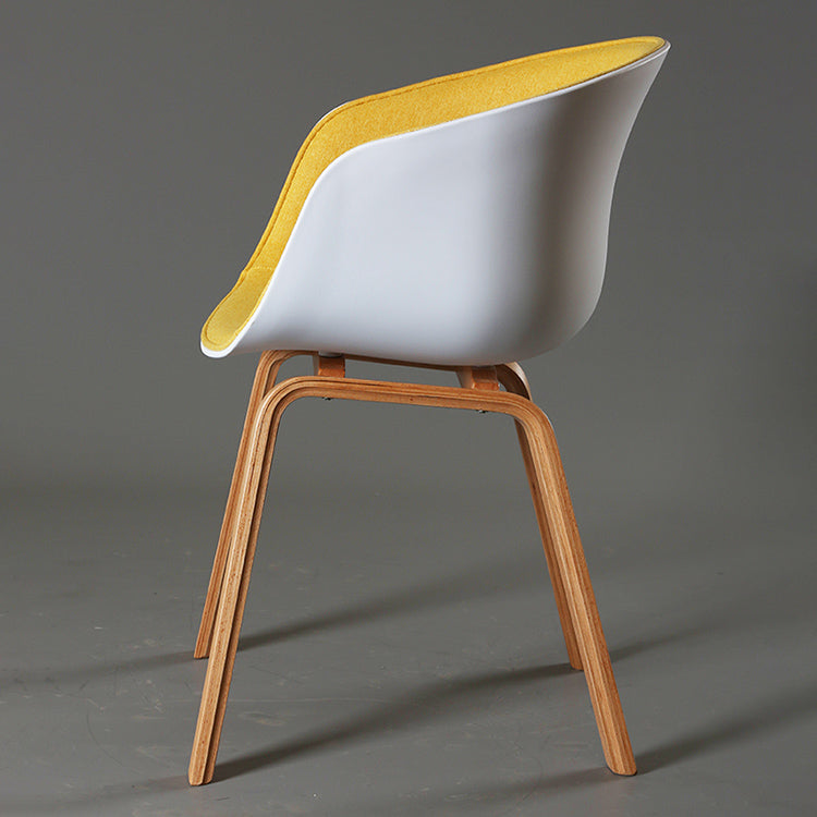Contemporary Style Dining Room Chairs Kitchen Arm Chair with Wooden Legs