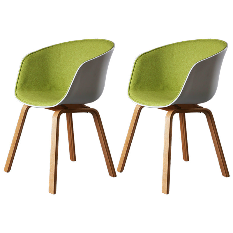 Contemporary Style Dining Room Chairs Kitchen Arm Chair with Wooden Legs