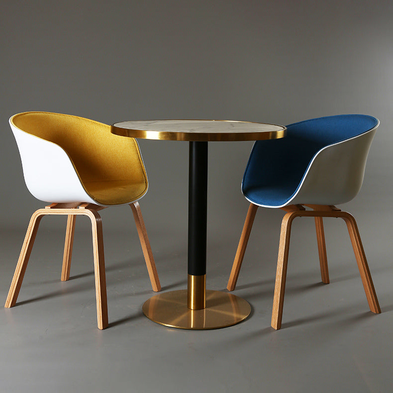 Contemporary Style Dining Room Chairs Kitchen Arm Chair with Wooden Legs