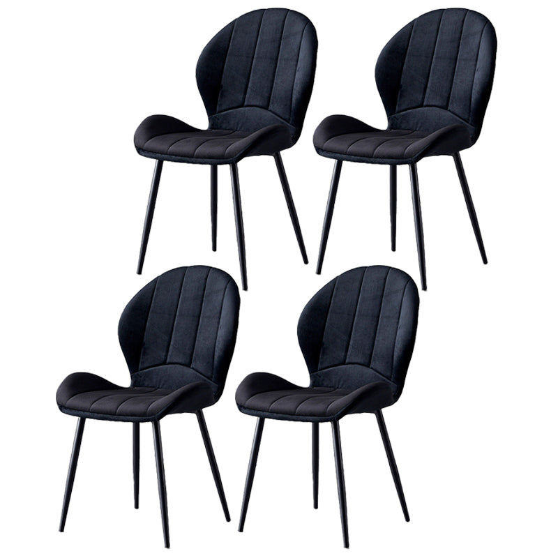Home Scandinavian Side Chair Wingback Metal Upholstered Dining Room Chair
