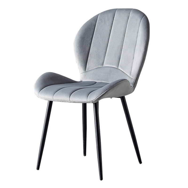 Home Scandinavian Side Chair Wingback Metal Upholstered Dining Room Chair