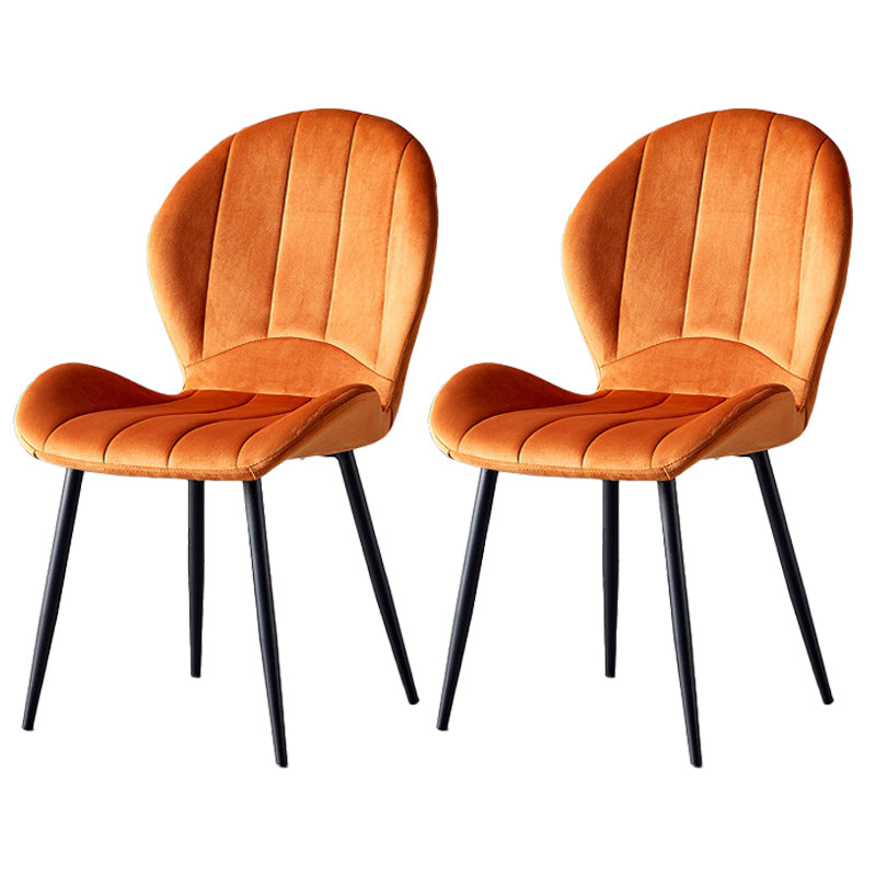 Chaise d'appoint scandinave à oreilles, chaise de salle à manger rembourrée en métal