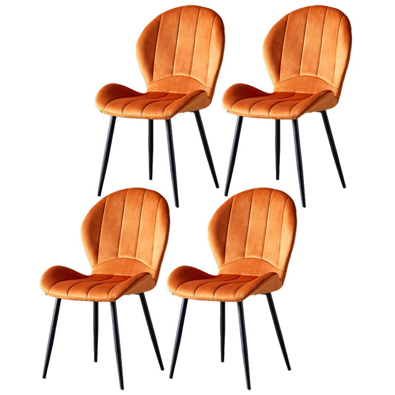 Home Scandinavian Side Chair Wingback Metal Upholstered Dining Room Chair