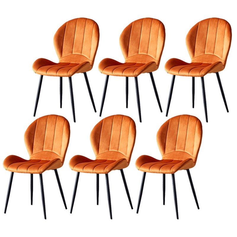 Home Scandinavian Side Chair Wingback Metal Upholstered Dining Room Chair