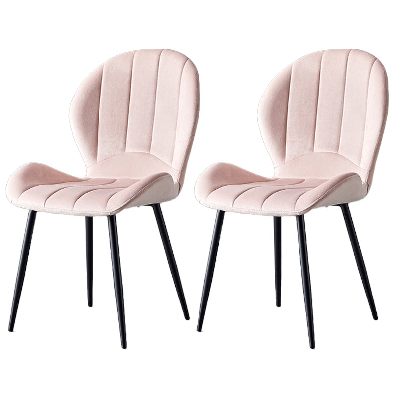 Home Scandinavian Side Chair Wingback Metal Upholstered Dining Room Chair