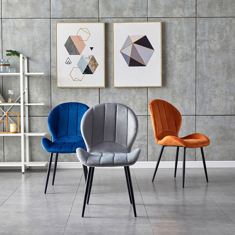 Home Scandinavian Side Chair Wingback Metal Upholstered Dining Room Chair