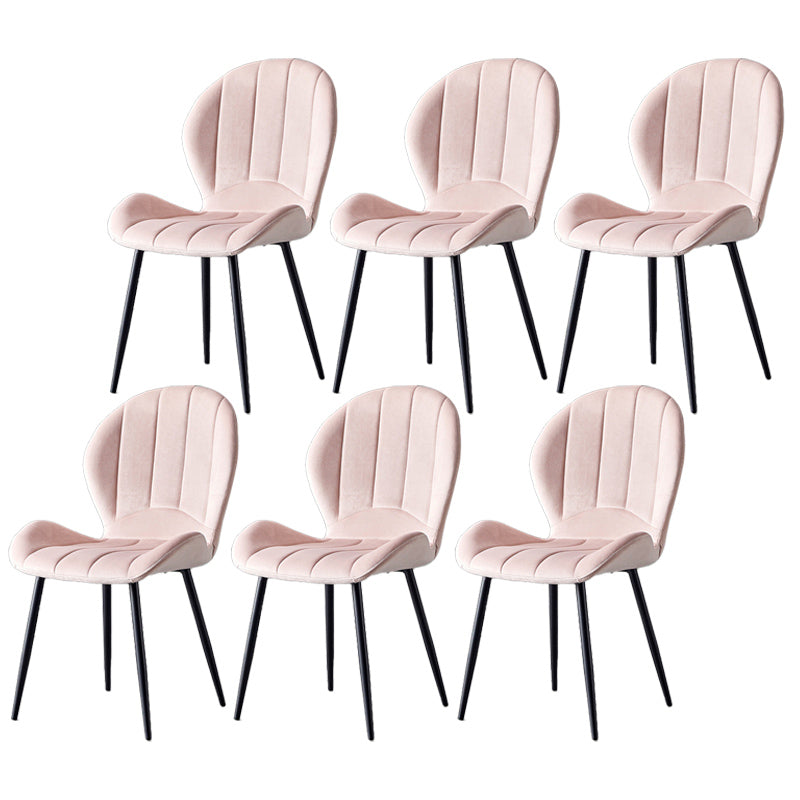 Home Scandinavian Side Chair Wingback Metal Upholstered Dining Room Chair