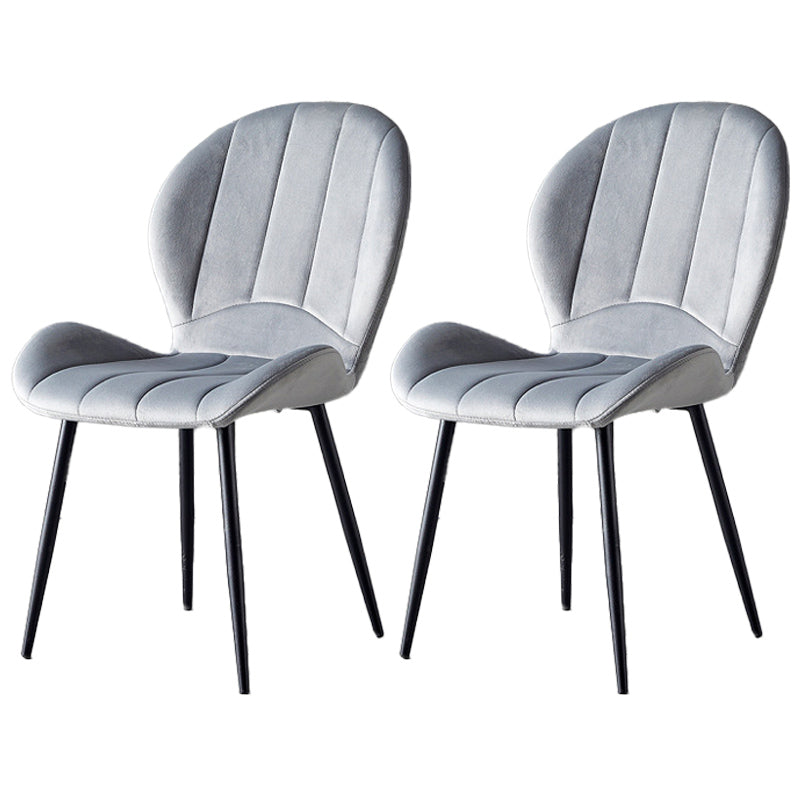 Home Scandinavian Side Chair Wingback Metal Upholstered Dining Room Chair