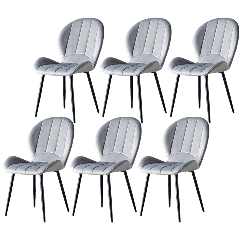 Home Scandinavian Side Chair Wingback Metal Upholstered Dining Room Chair