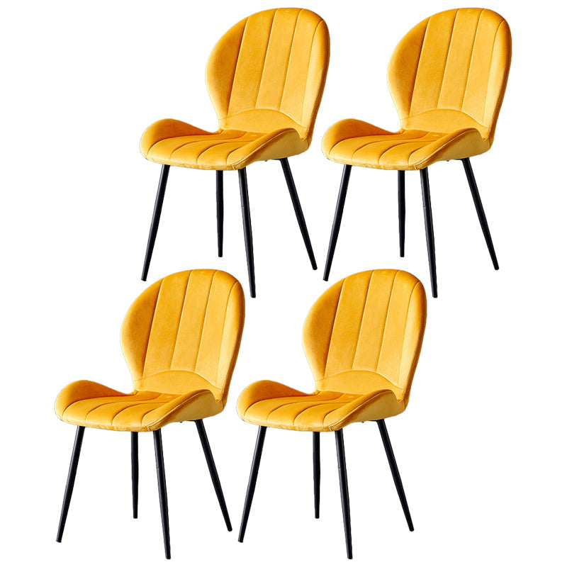 Home Scandinavian Side Chair Wingback Metal Upholstered Dining Room Chair