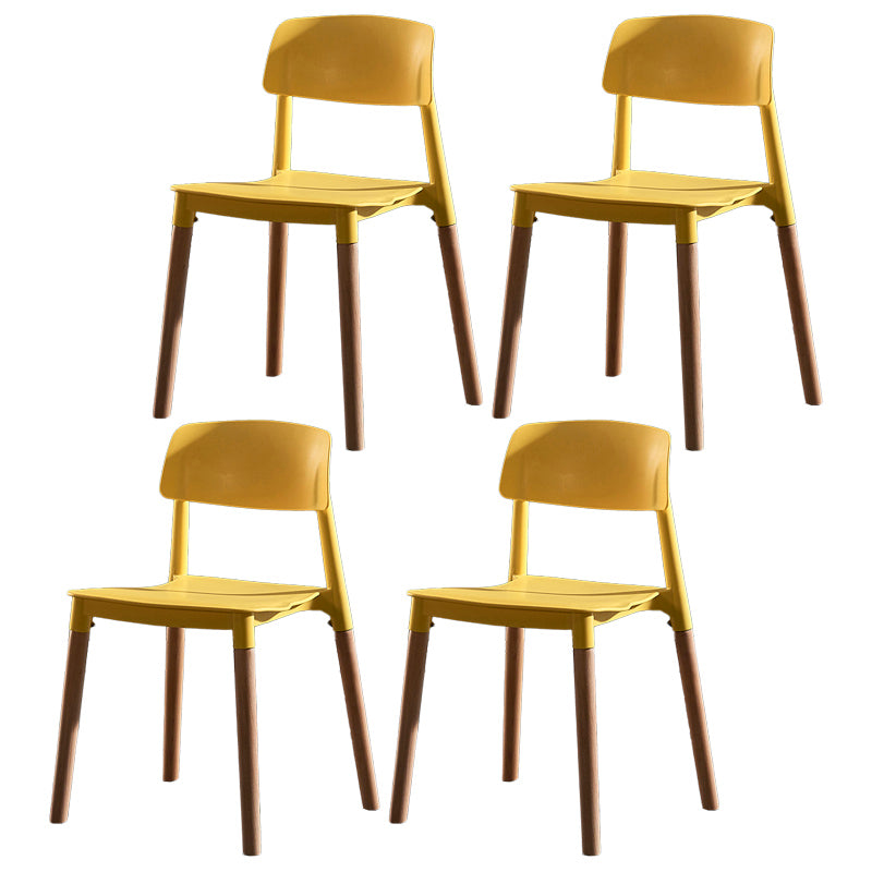 Contemporary Style Plastic Dining Chair Open Back Dining Side Chair for Kitchen