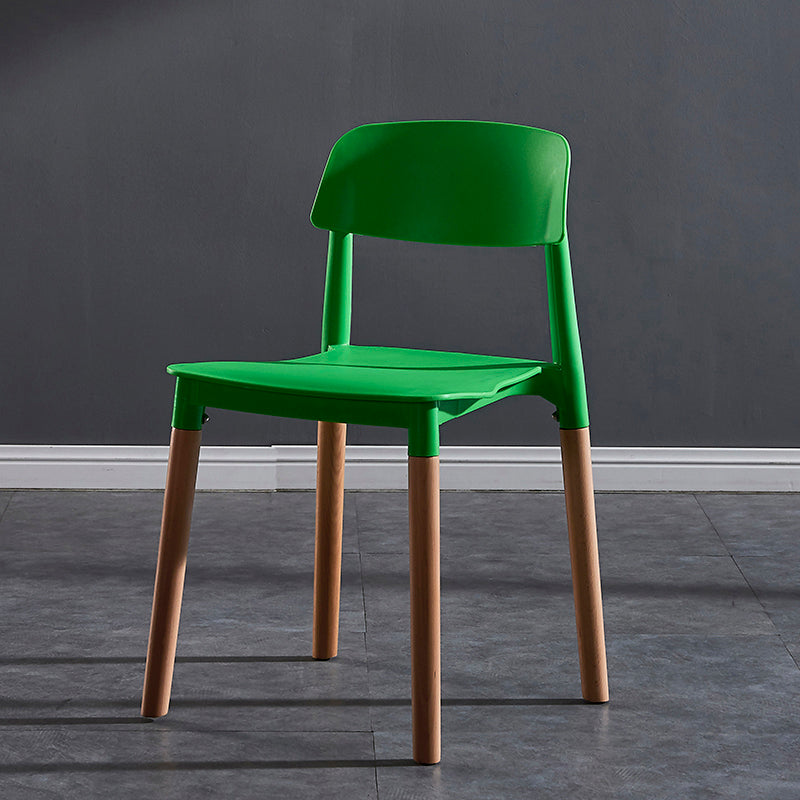 Contemporary Style Plastic Dining Chair Open Back Dining Side Chair for Kitchen