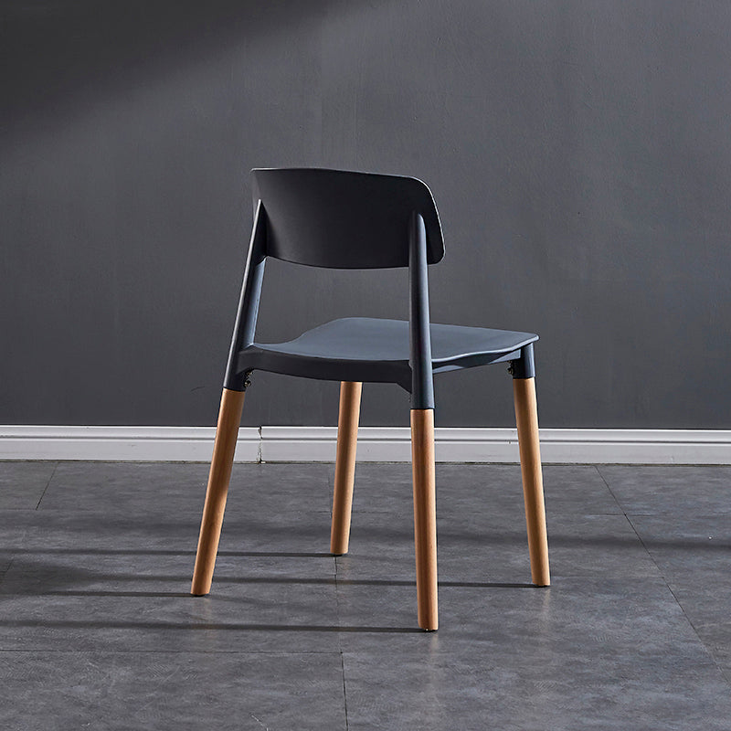 Contemporary Style Plastic Dining Chair Open Back Dining Side Chair for Kitchen