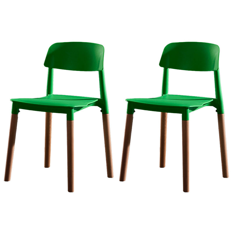 Contemporary Style Plastic Dining Chair Open Back Dining Side Chair for Kitchen