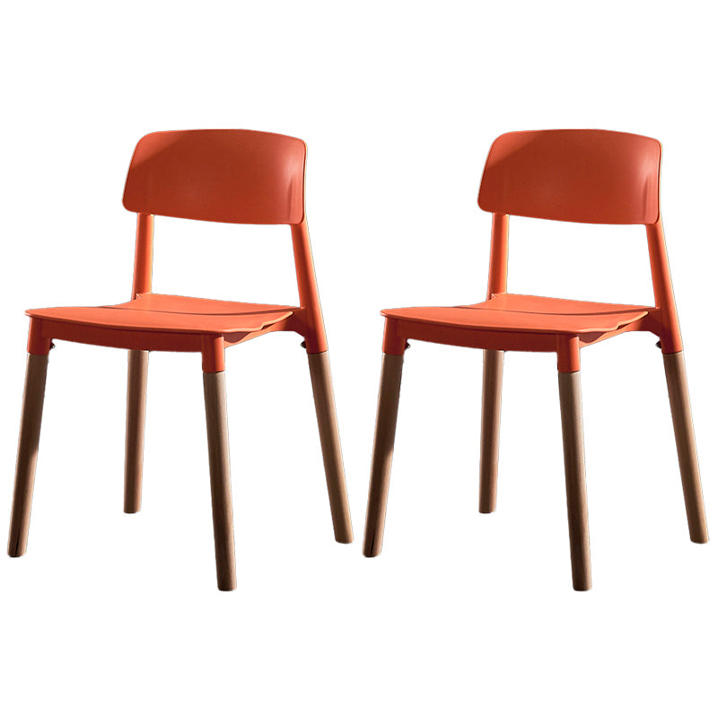 Contemporary Style Plastic Dining Chair Open Back Dining Side Chair for Kitchen