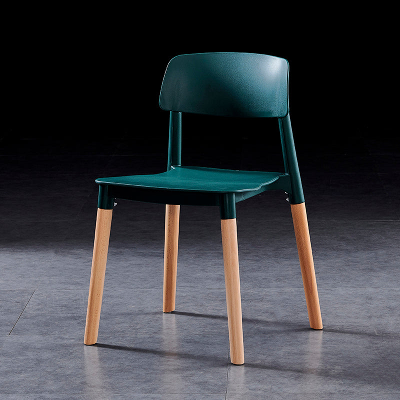 Contemporary Style Plastic Dining Chair Open Back Dining Side Chair for Kitchen