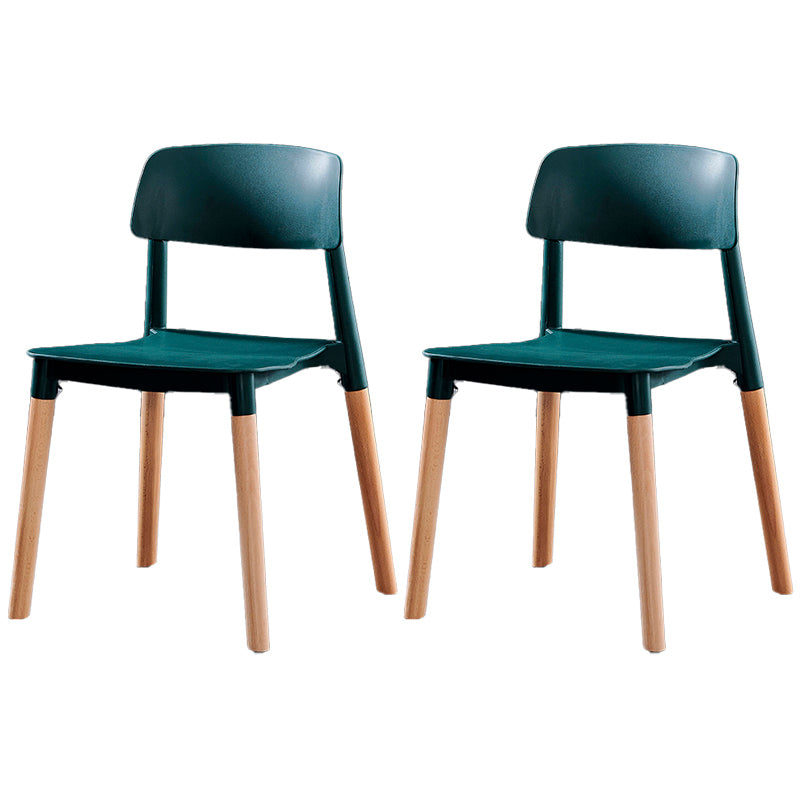 Contemporary Style Plastic Dining Chair Open Back Dining Side Chair for Kitchen
