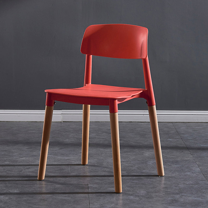 Contemporary Style Plastic Dining Chair Open Back Dining Side Chair for Kitchen