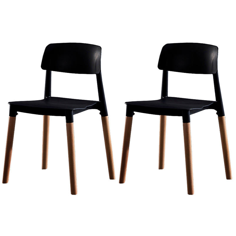 Contemporary Style Plastic Dining Chair Open Back Dining Side Chair for Kitchen