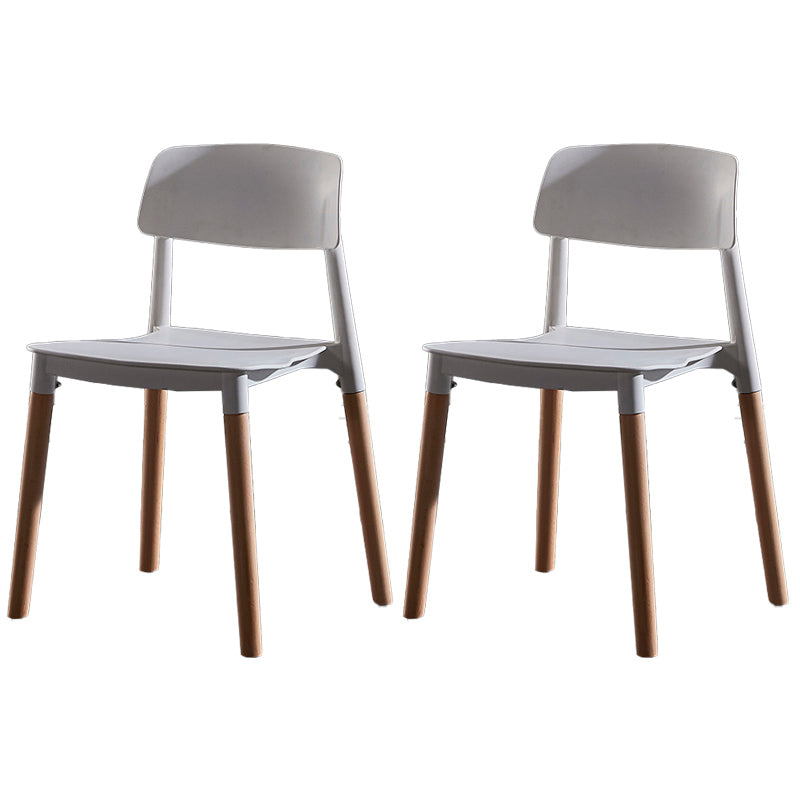 Contemporary Style Plastic Dining Chair Open Back Dining Side Chair for Kitchen