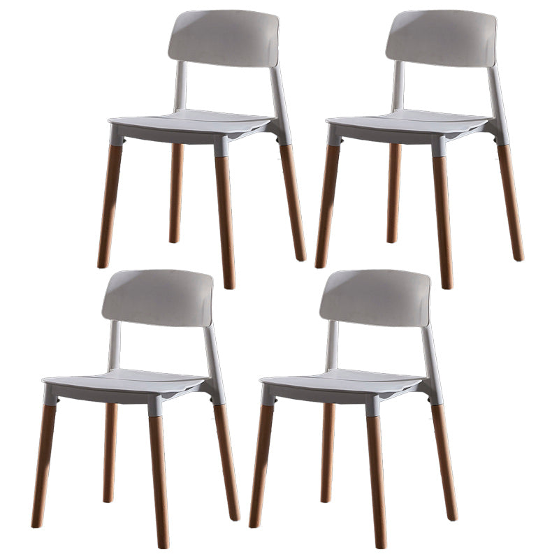 Contemporary Style Plastic Dining Chair Open Back Dining Side Chair for Kitchen