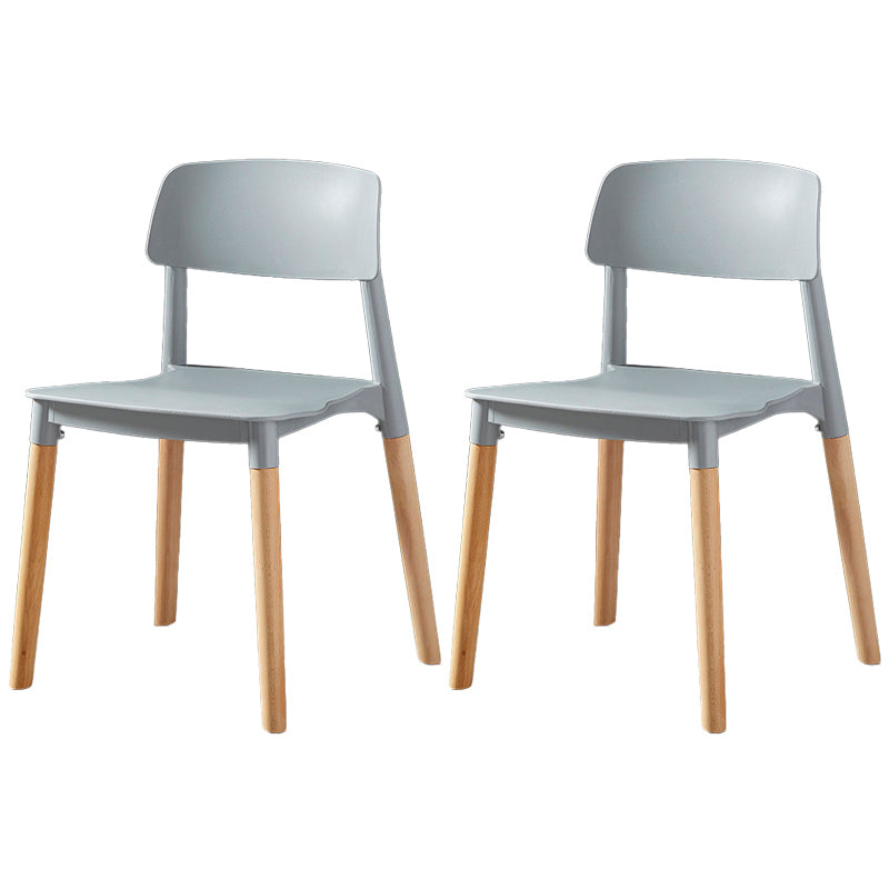 Contemporary Style Plastic Dining Chair Open Back Dining Side Chair for Kitchen