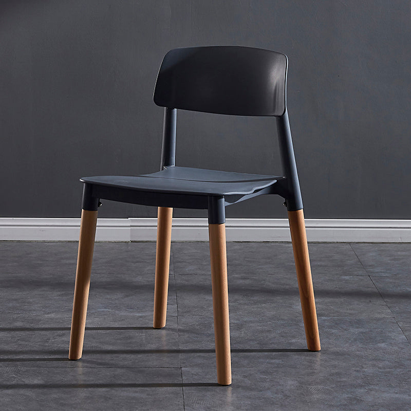 Contemporary Style Plastic Dining Chair Open Back Dining Side Chair for Kitchen