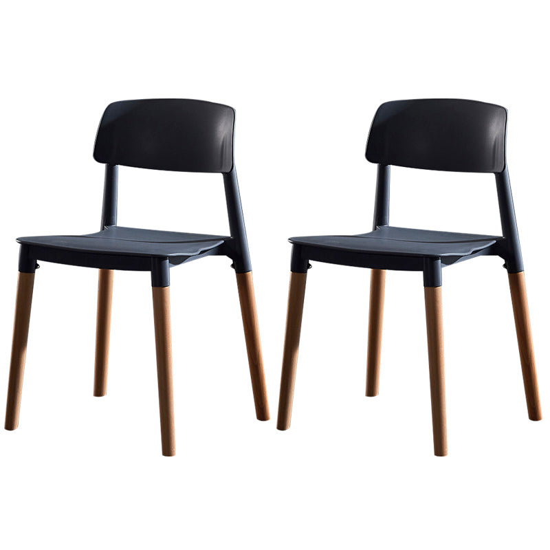 Contemporary Style Plastic Dining Chair Open Back Dining Side Chair for Kitchen