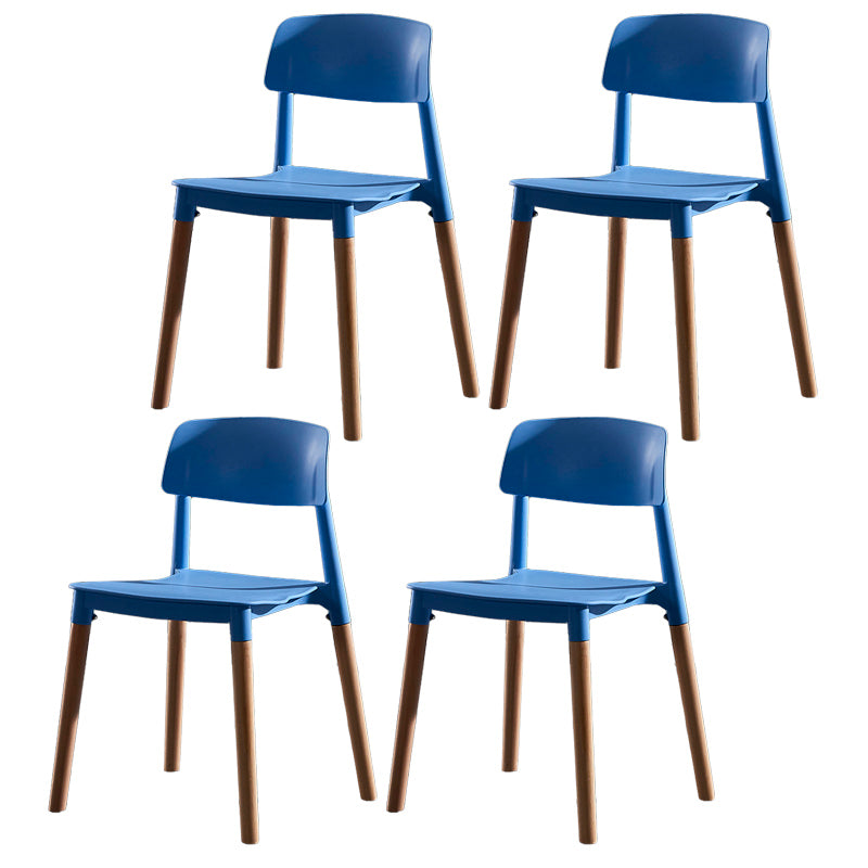 Contemporary Style Plastic Dining Chair Open Back Dining Side Chair for Kitchen