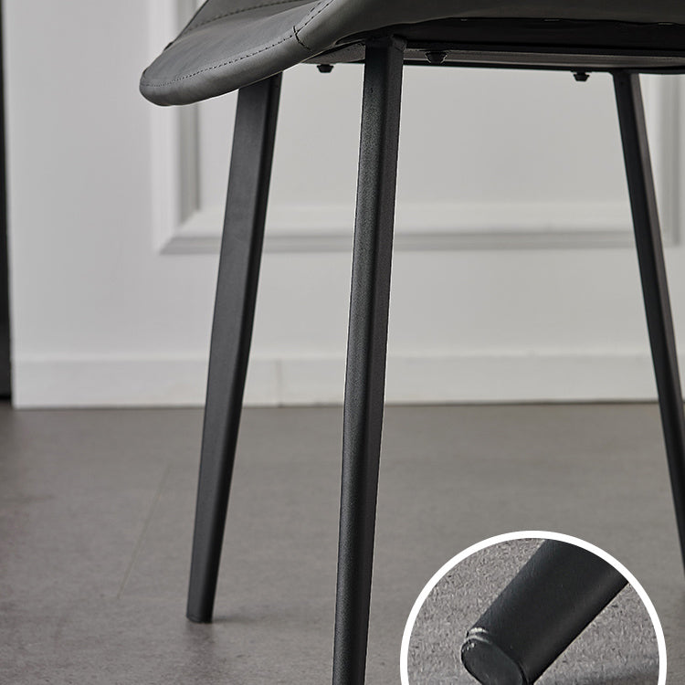 La salle à manger contemporaine en métal préside les chaises de salle à manger en cuir sans bras pour l'usage à la maison
