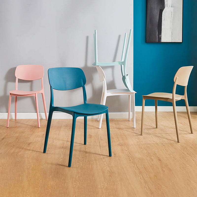 Home Scandinavian Side Chair Stackable Open Back Plastic Dining Room Chair