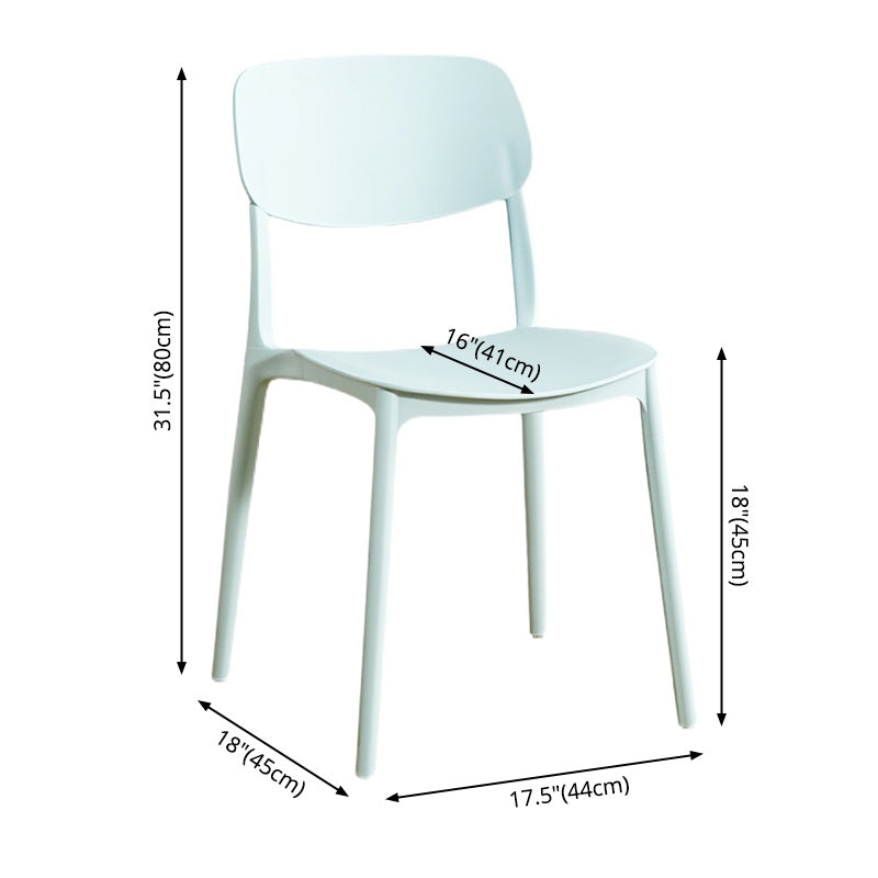 Home Scandinavian Side Chair Stackable Open Back Plastic Dining Room Chair