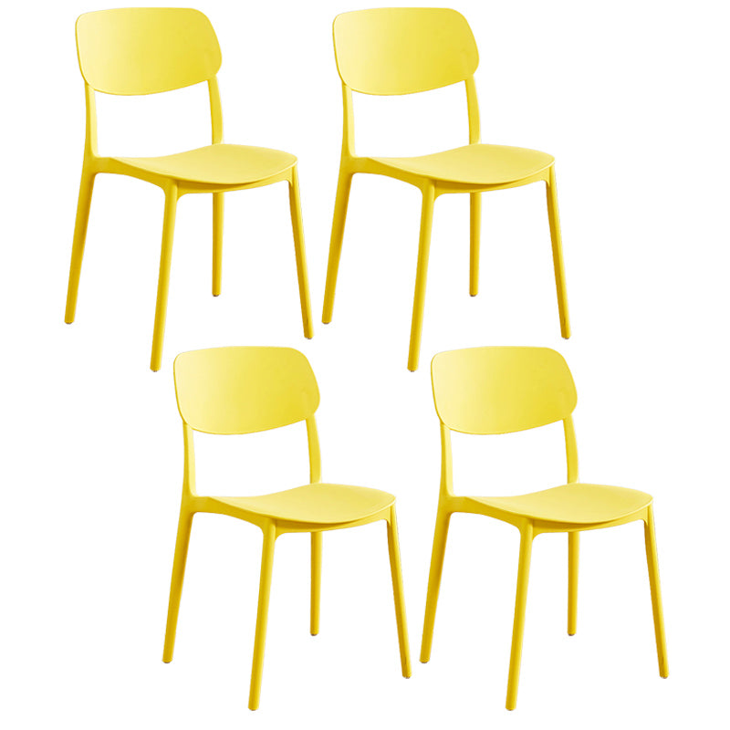 Home Scandinavian Side Chair Stackable Open Back Plastic Dining Room Chair