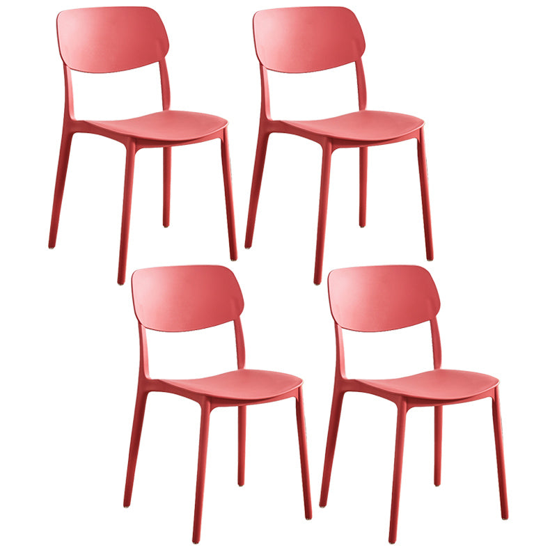 Home Scandinavian Side Chair Stackable Open Back Plastic Dining Room Chair