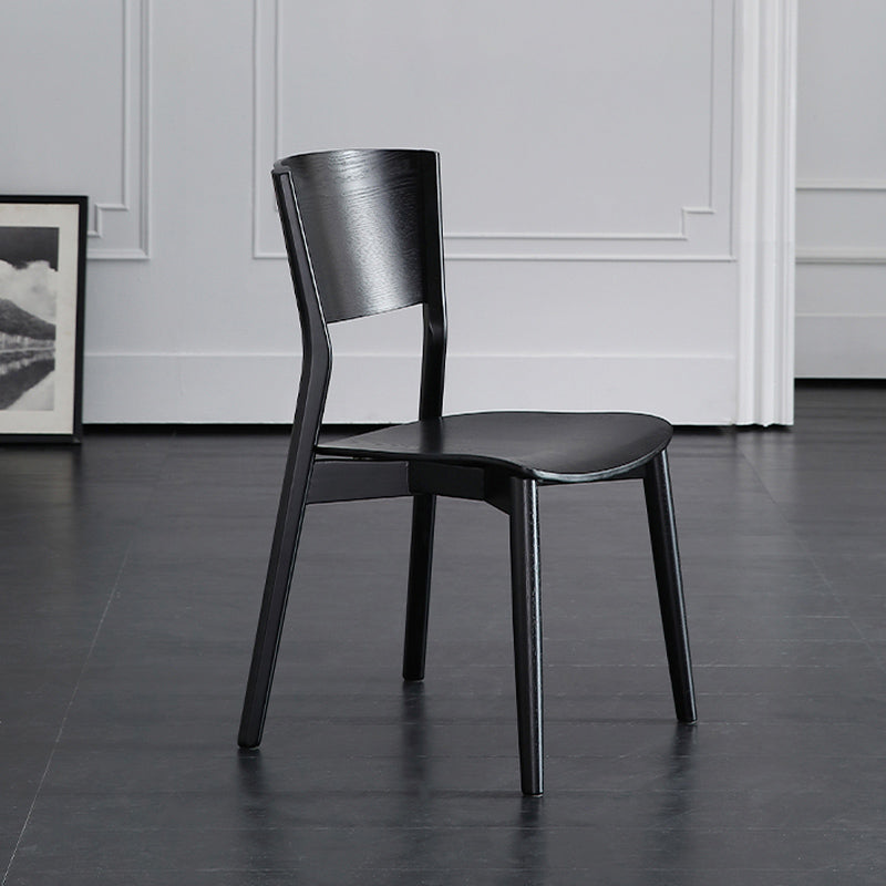 Chaise de salle à manger en bois de cuisine moderne, chaise sans bras latérale à dossier ouvert