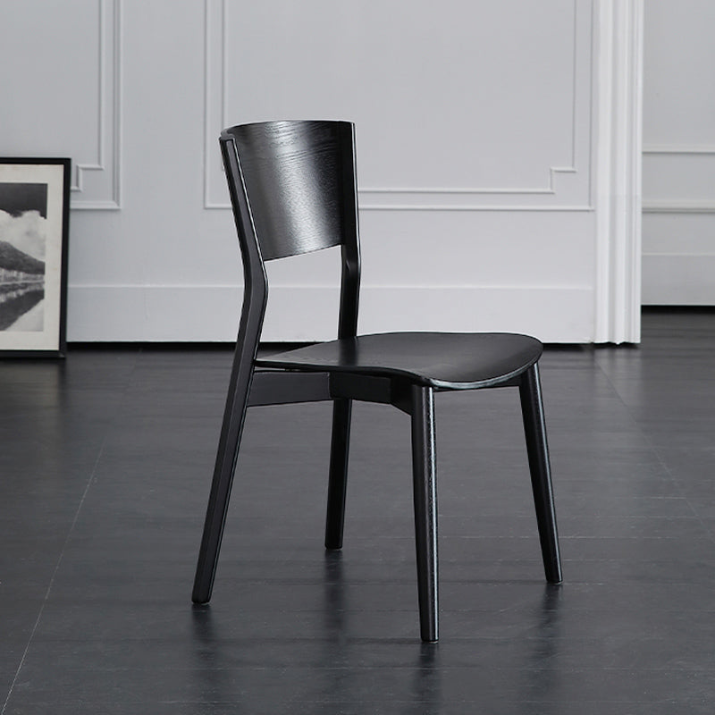Chaise de salle à manger en bois de cuisine moderne, chaise sans bras latérale à dossier ouvert
