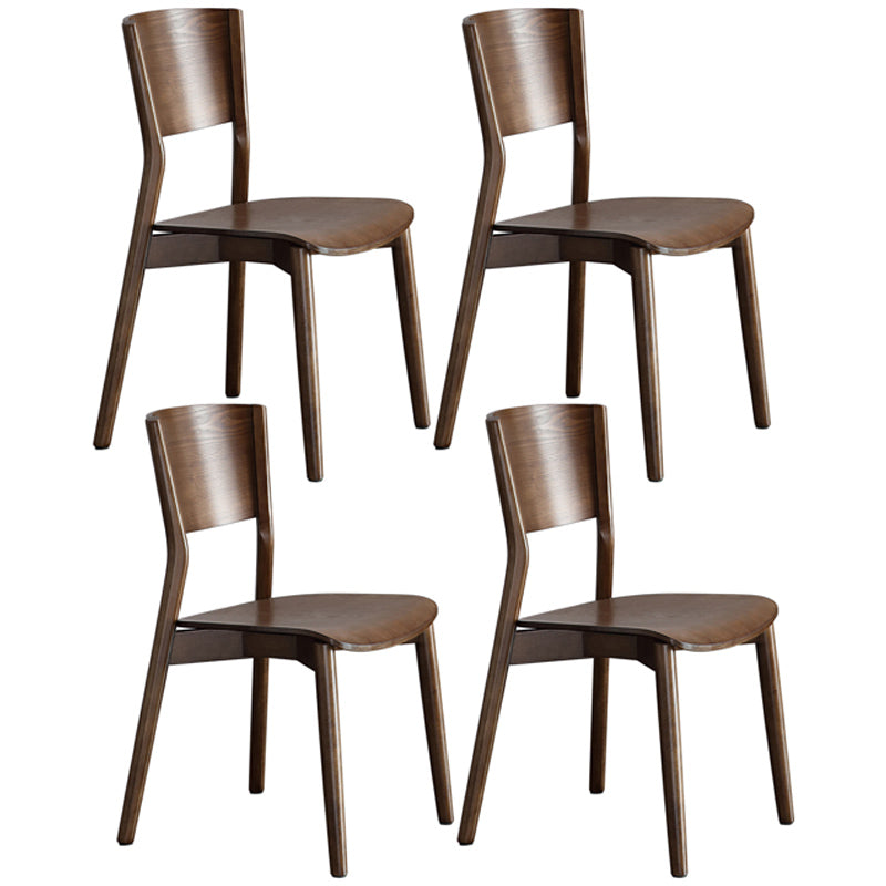 Chaise de salle à manger en bois de cuisine moderne, chaise sans bras latérale à dossier ouvert