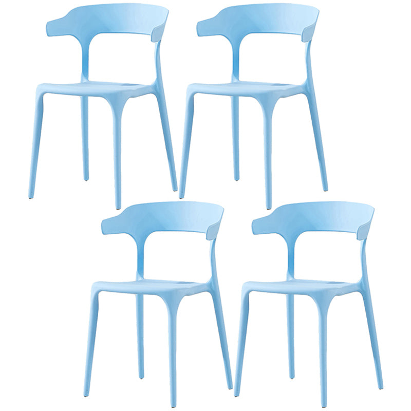 Home Stackable Contemporary Arm Chair Open Back Plastic Dining Room Chair
