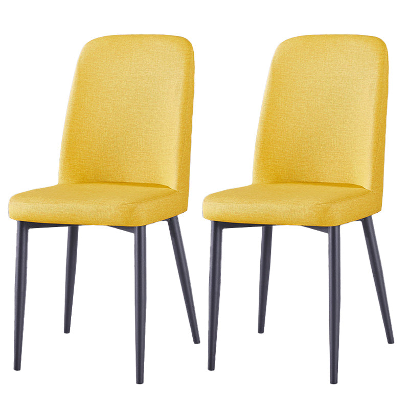 Chaise d'appoint de maison scandinave, chaise de salle à manger rembourrée en métal à dossier solide