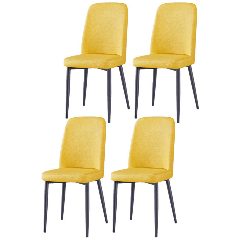 Chaise d'appoint de maison scandinave, chaise de salle à manger rembourrée en métal à dossier solide