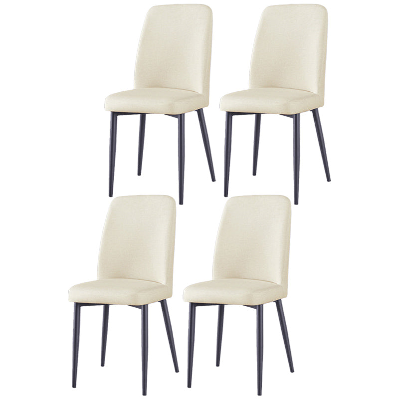 Chaise d'appoint de maison scandinave, chaise de salle à manger rembourrée en métal à dossier solide