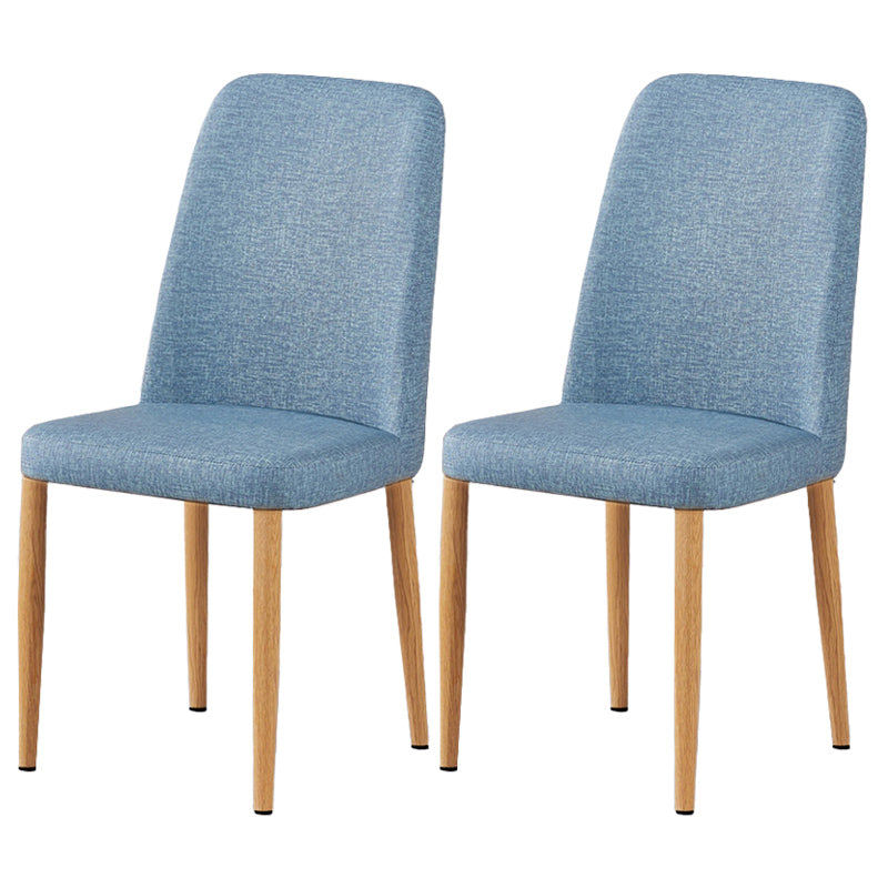 Chaise d'appoint de maison scandinave, chaise de salle à manger rembourrée en métal à dossier solide